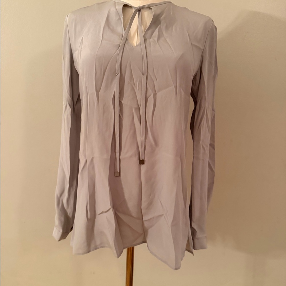 Lafayette 148 New York Light Gray Blouse